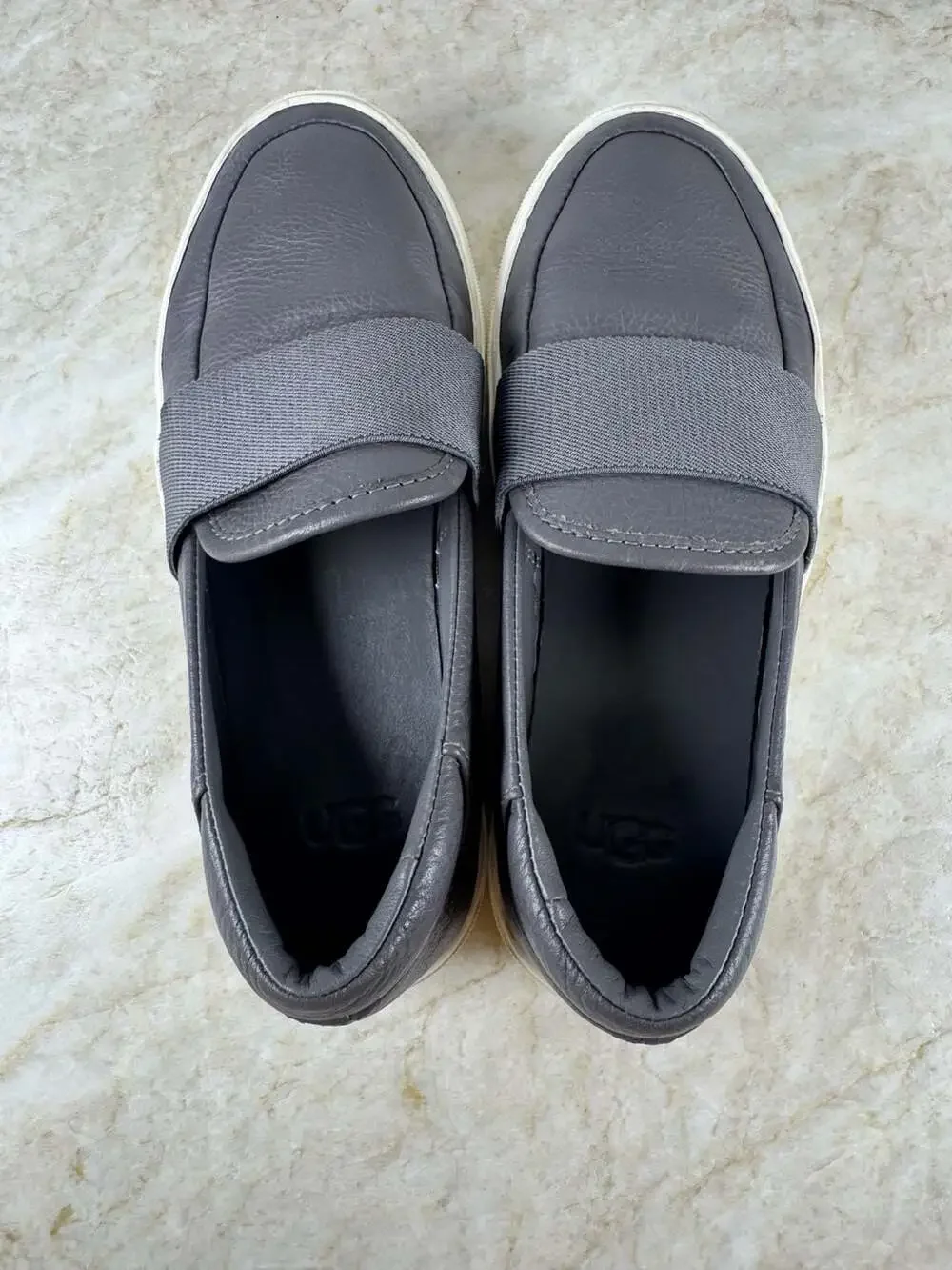 UGG Chayze Gray Leather Slip On Sneakers Women’s Size 5 Platform Casual Shoes - Picture 5 of 12